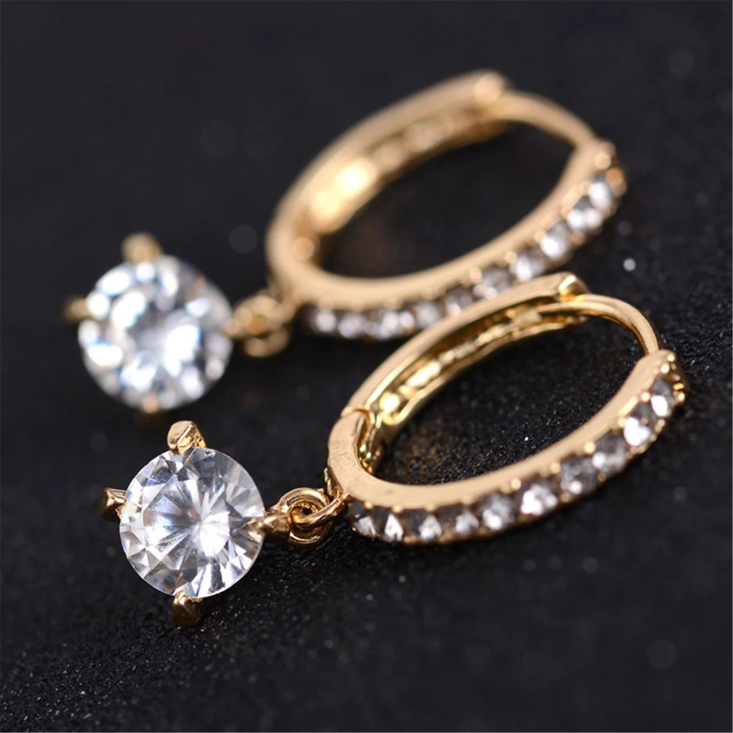 Korean Version Jewelry Valentine'S Day Gift Luxury Full Diamond Earrings Korean Style Jewelry Valentine'S Day Gift Fashion Luxury Full Diamond Earrings