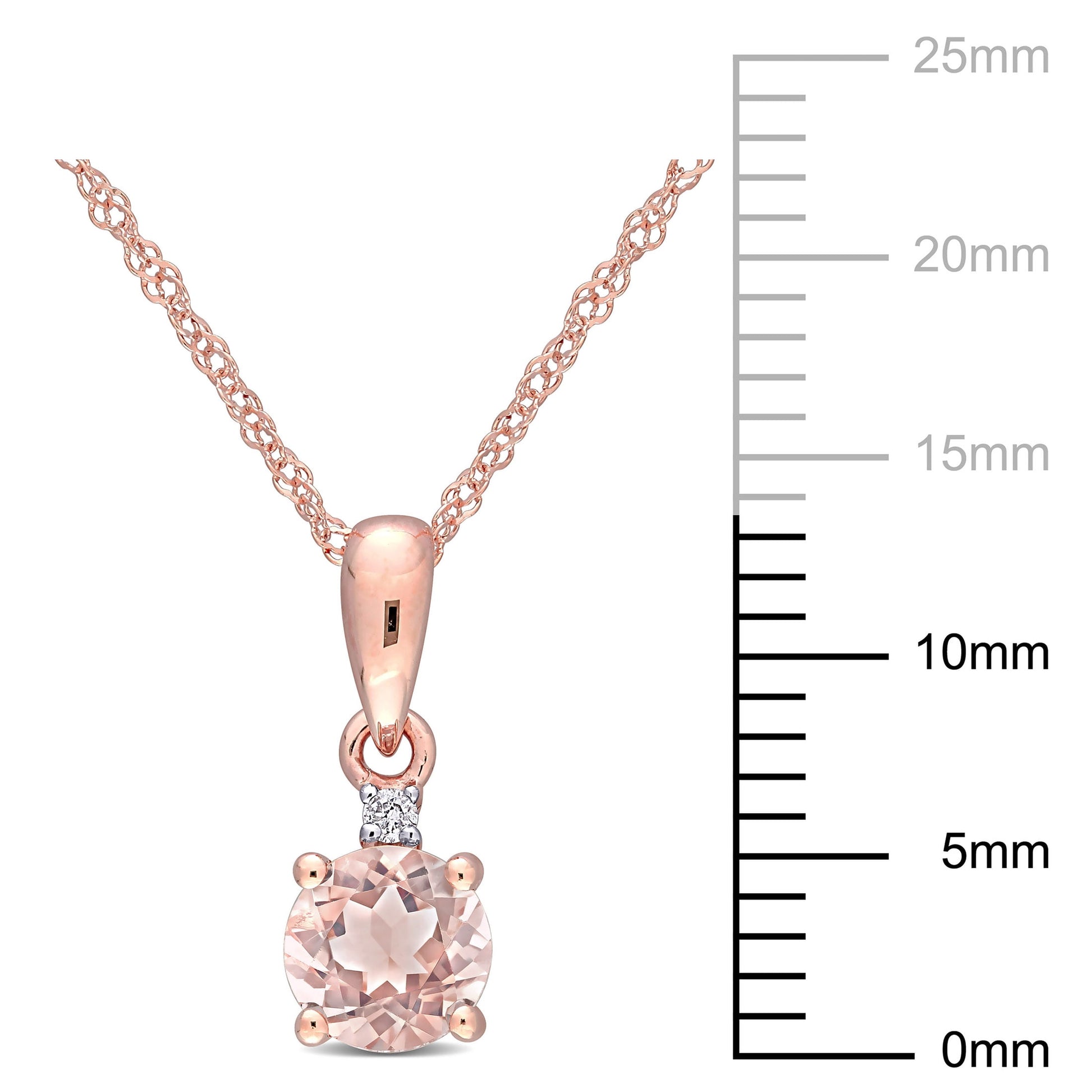 Women'S Morganite 10K Rose Gold Necklace